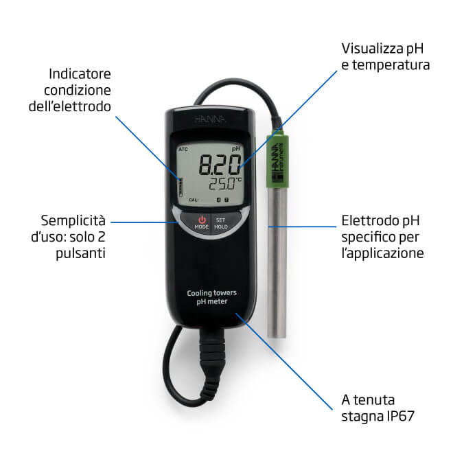 Caratteristiche salienti del pHmetro portatile per caldaie e torri di raffreddamento HI99141