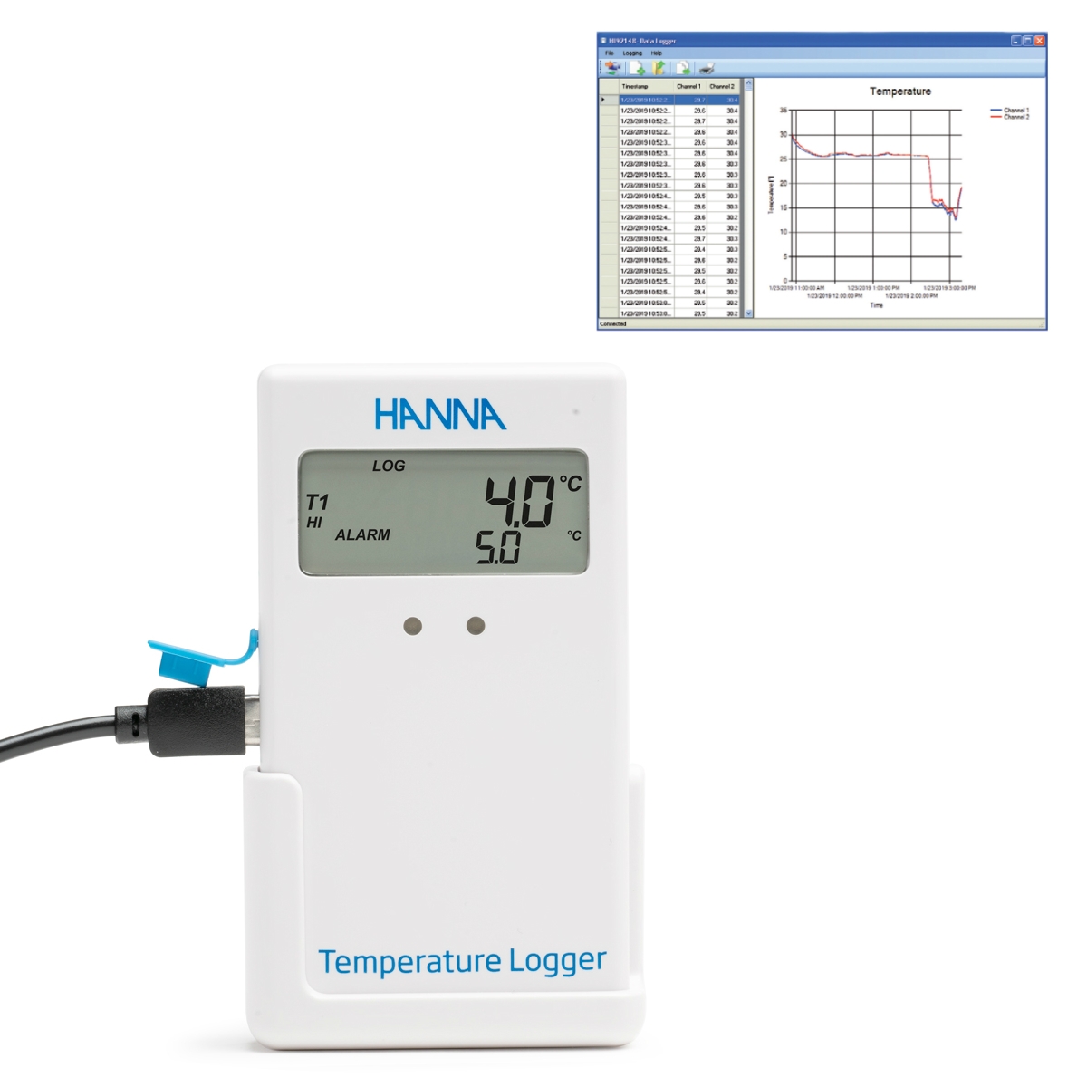 Datalogger HI148 monitora la temperatura di alimenti cn impostazioni personabilizzabili