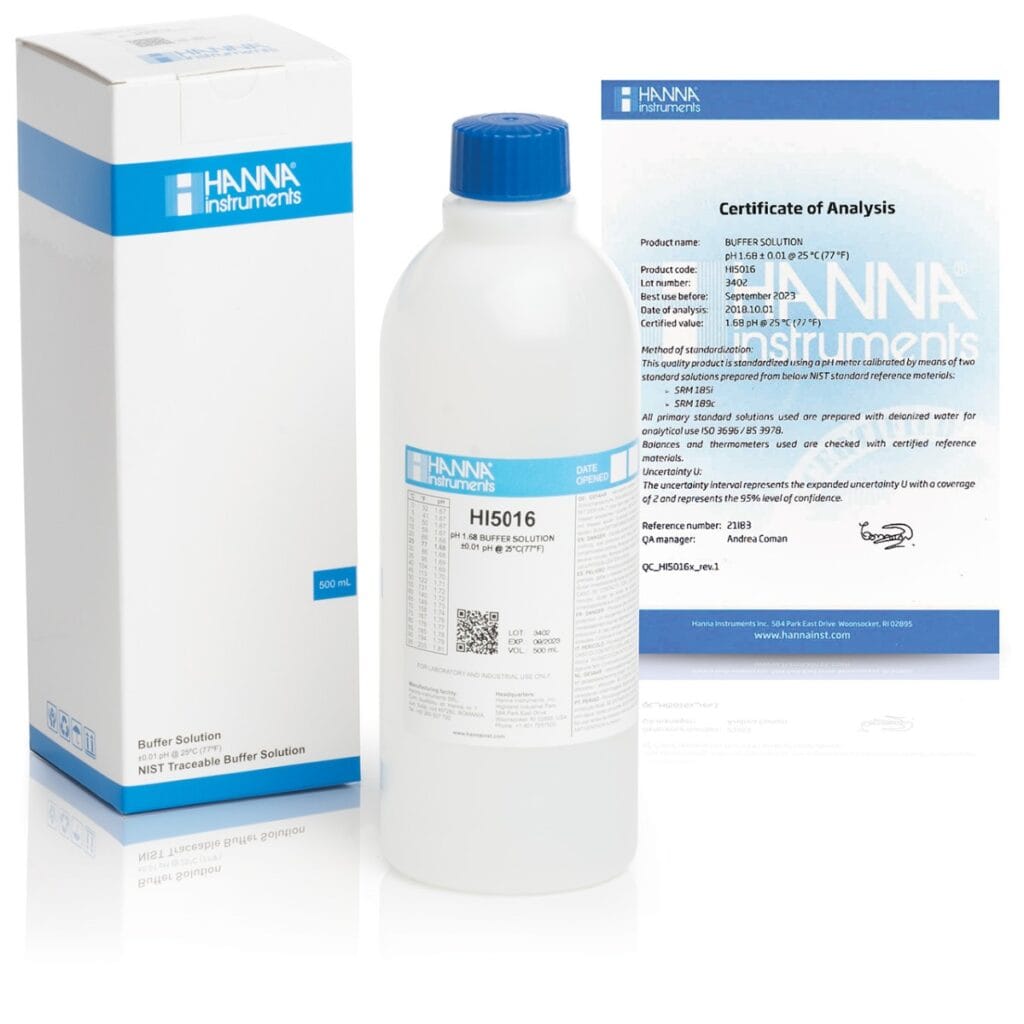 HI5016 pH 1.68 Technical Calibration Buffer (500 mL)