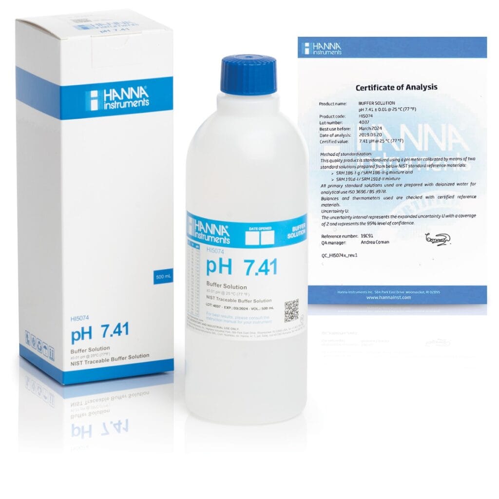 HI5074 pH 7.41 Technical Calibration Buffer (500 mL)