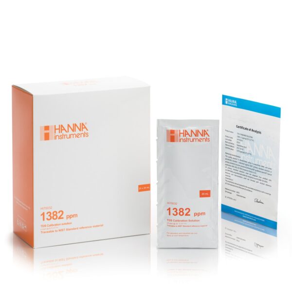 HI70032C 1382 mg/L (ppm) TDS (25 x 20 mL) sachets with certificate