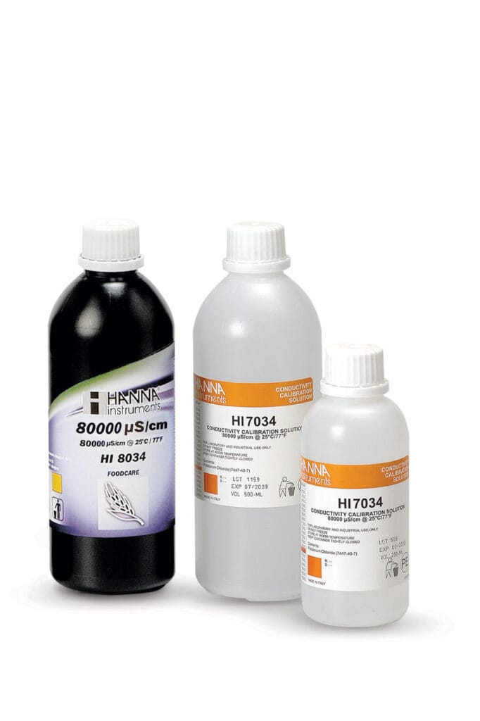 HI8034L 80000 µS/cm Conductivity Standard in FDA Bottle (500mL FDA)