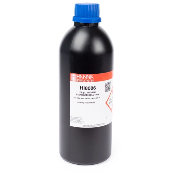 HI8086L Standard Solution at 23 g/L Na+ (500 mL) FDA bottle
