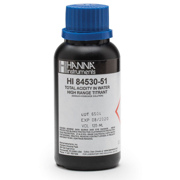 HI84530-51 Total Acidity in Water High Range Titrant (120 mL)