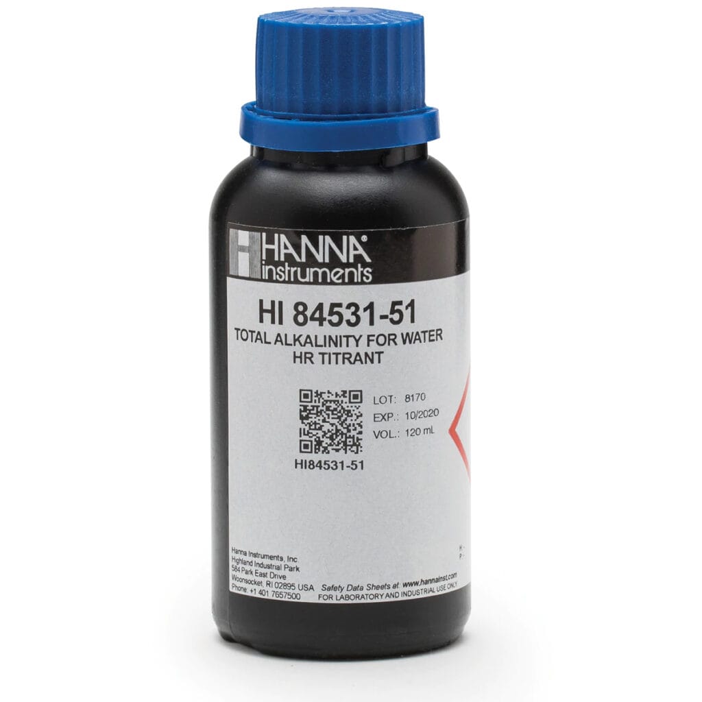 HI84531-51 Total Alkalinity in Water High Range Titrant (120 mL)